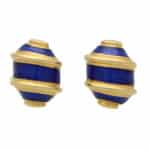 Vintage Jean Schlumberger for Tiffany & Co. Blue Enamel Earrings