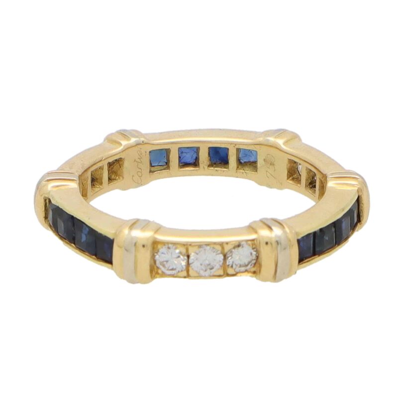 Vintage Cartier Sapphire and Diamond Eternity Band Ring