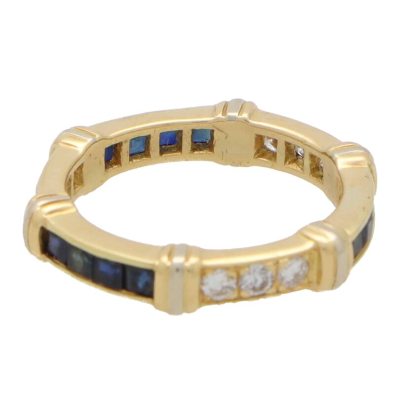 Vintage Cartier Sapphire and Diamond Eternity Band Ring