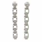 Vintage Mauboussin Diamond Chain Drop Earrings