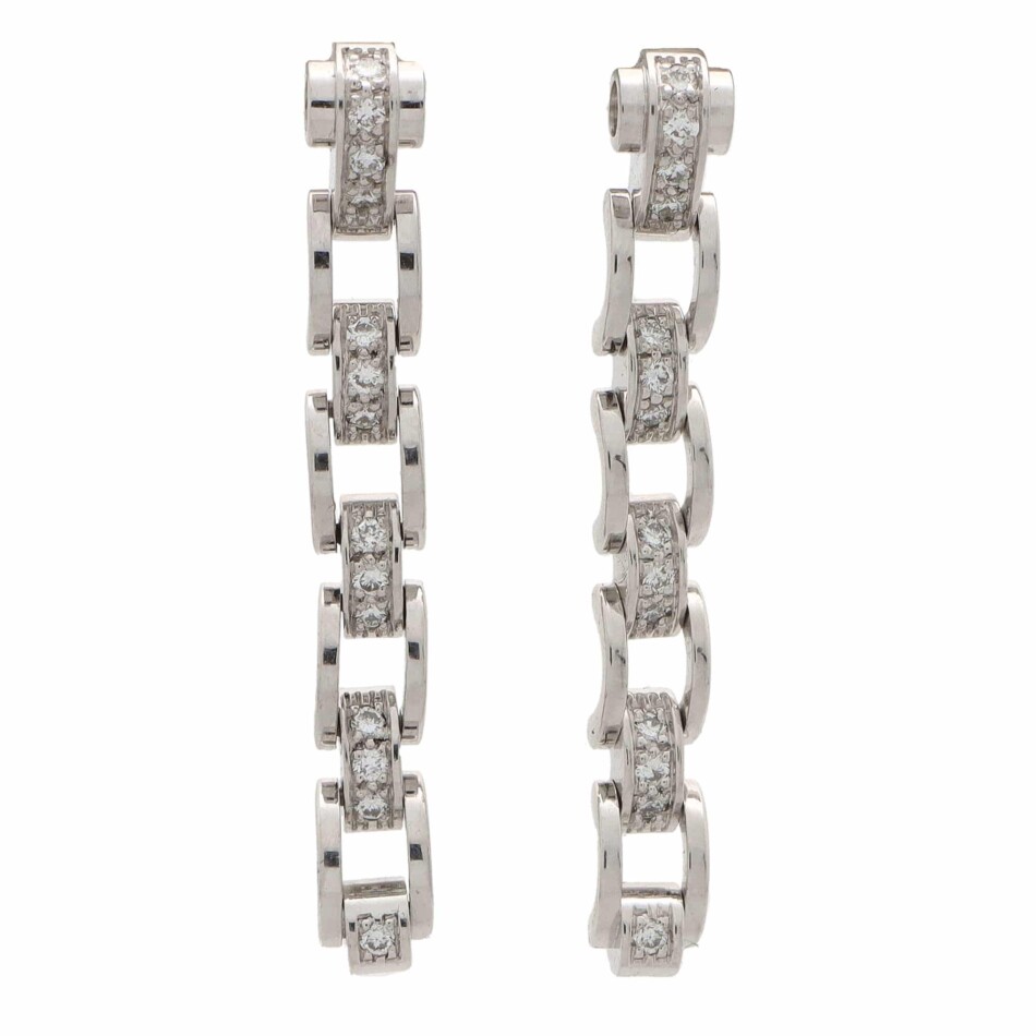 Vintage Mauboussin Diamond Chain Drop Earrings
