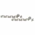 Vintage Mauboussin Diamond Chain Drop Earrings