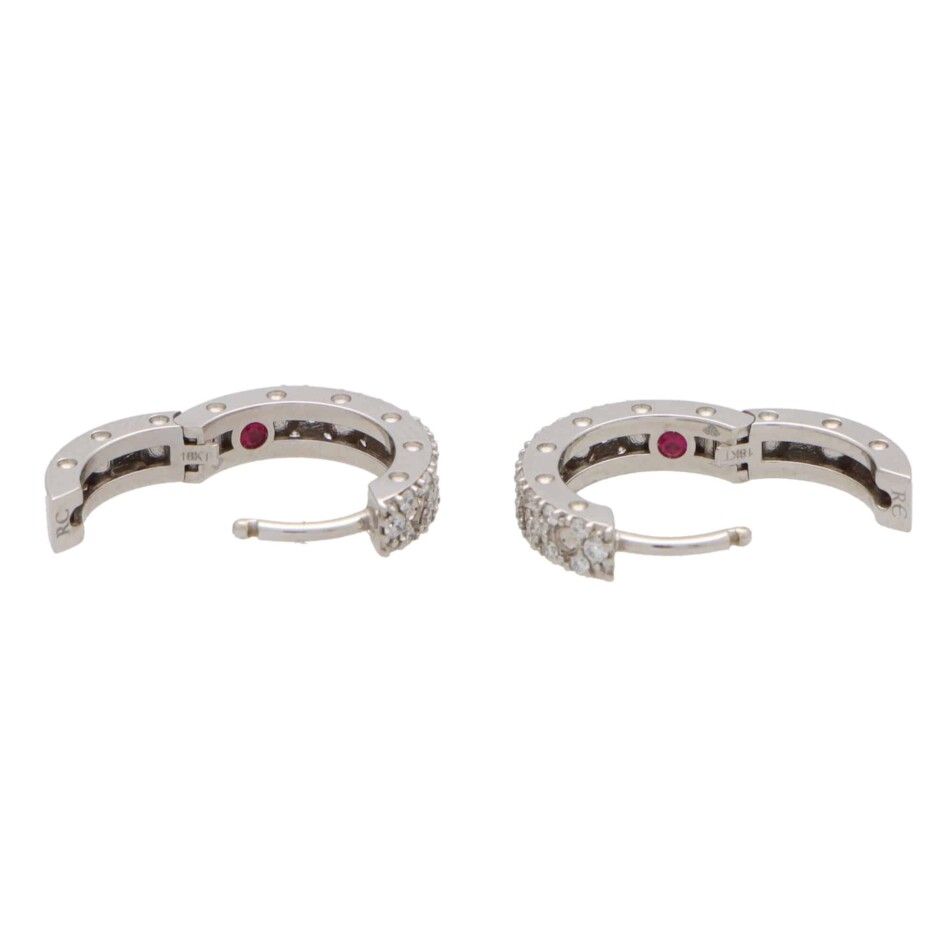 Vintage Roberto Coin Diamond Hoop Earrings