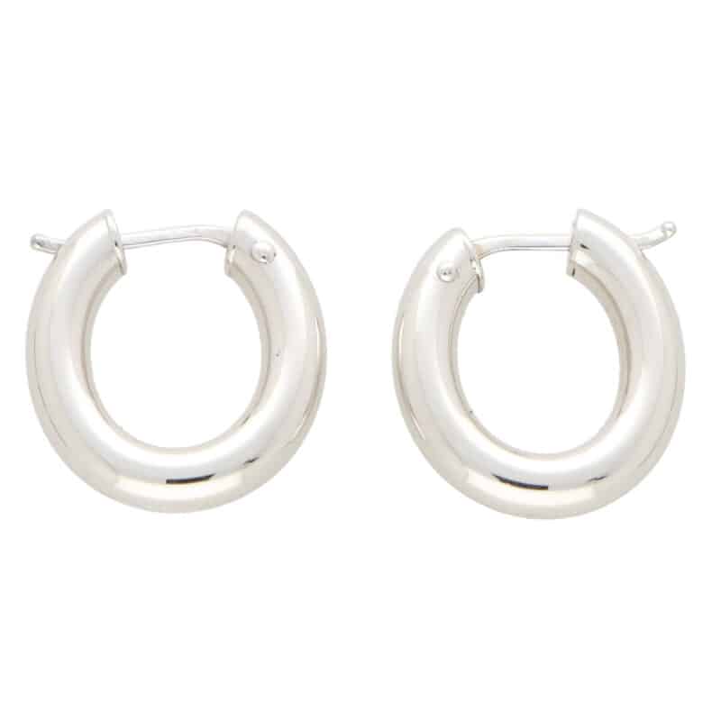 White Gold Oval Hoop Earrings