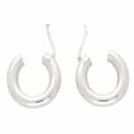 White Gold Oval Hoop Earrings