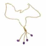 Vintage Italian Amethyst Tassel Necklace