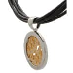 Bvlgari Tondo Fire Diamond Pendant in Steel and Yellow Gold