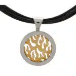 Bvlgari Tondo Fire Diamond Pendant in Steel and Yellow Gold