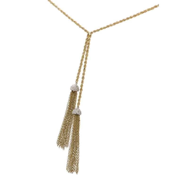 Vintage Diamond Tassel Necklace