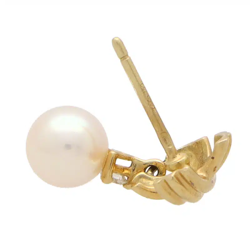 Vintage Tiffany & Co. Signature Diamond and Pearl Drop Earrings