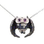 Vintage Boucheron Amethyst, Sapphire and Diamond Owl Necklace