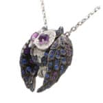 Vintage Boucheron Amethyst, Sapphire and Diamond Owl Necklace