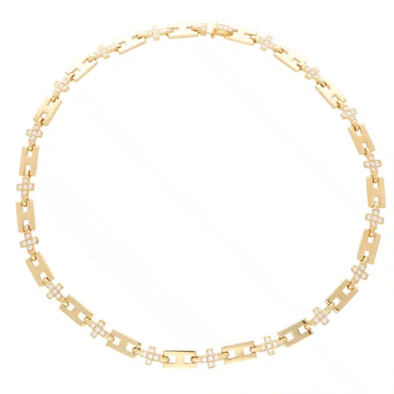 Vintage Hermès Diamond Chain Link Necklace