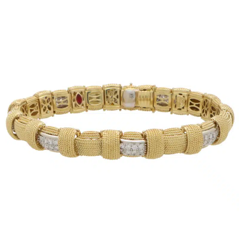 Vintage Roberto Coin Diamond Woven Bracelet