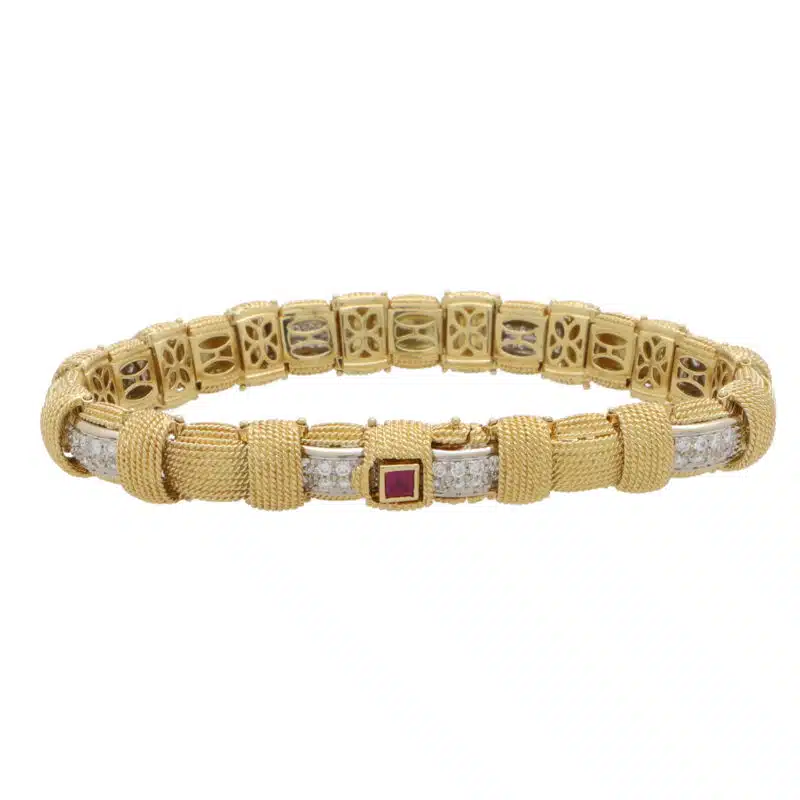 Vintage Roberto Coin Diamond Woven Bracelet