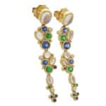 Vintage Temple St.Clair Moonstone, Sapphire and Garnet Earrings