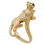 Cartier Diamond and Green Garnet Walking Panther Ring