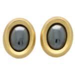 Vintage Angela Cummings Retro Hematite and Yellow Gold Earrings