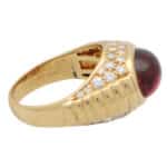 Vintage Bulgari Tourmaline and Diamond Bypass Ring