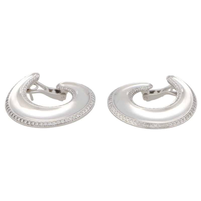 Vintage Chopard 'Imperiale' Diamond Chunky Hoop Earrings