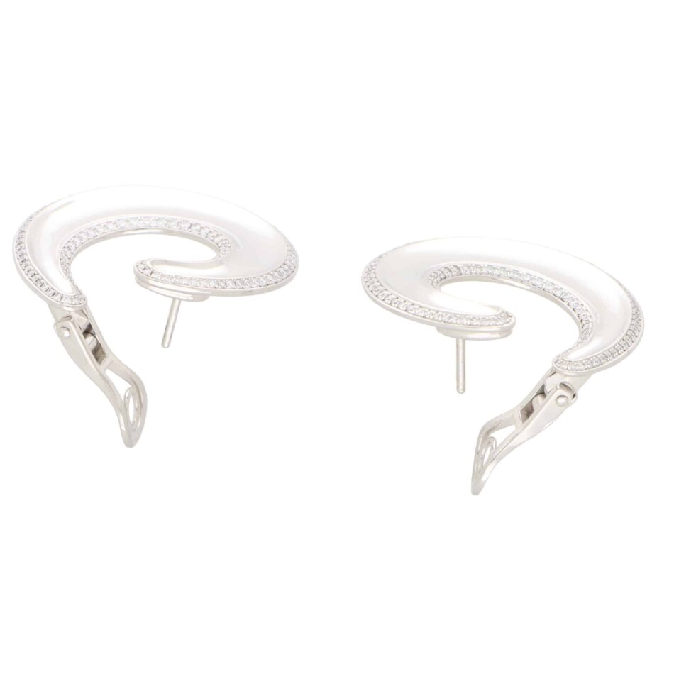 Vintage Chopard 'Imperiale' Diamond Chunky Hoop Earrings