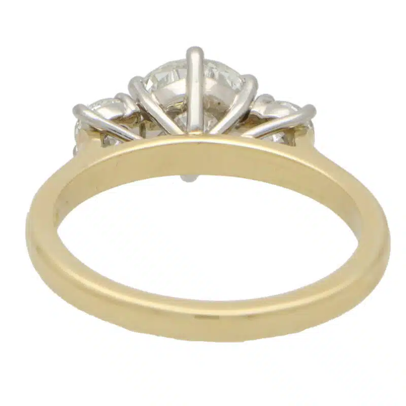 Certified Round Brilliant Diamond Three Stone Ring