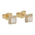 Princess Cut Diamond Halo Stud Earrings