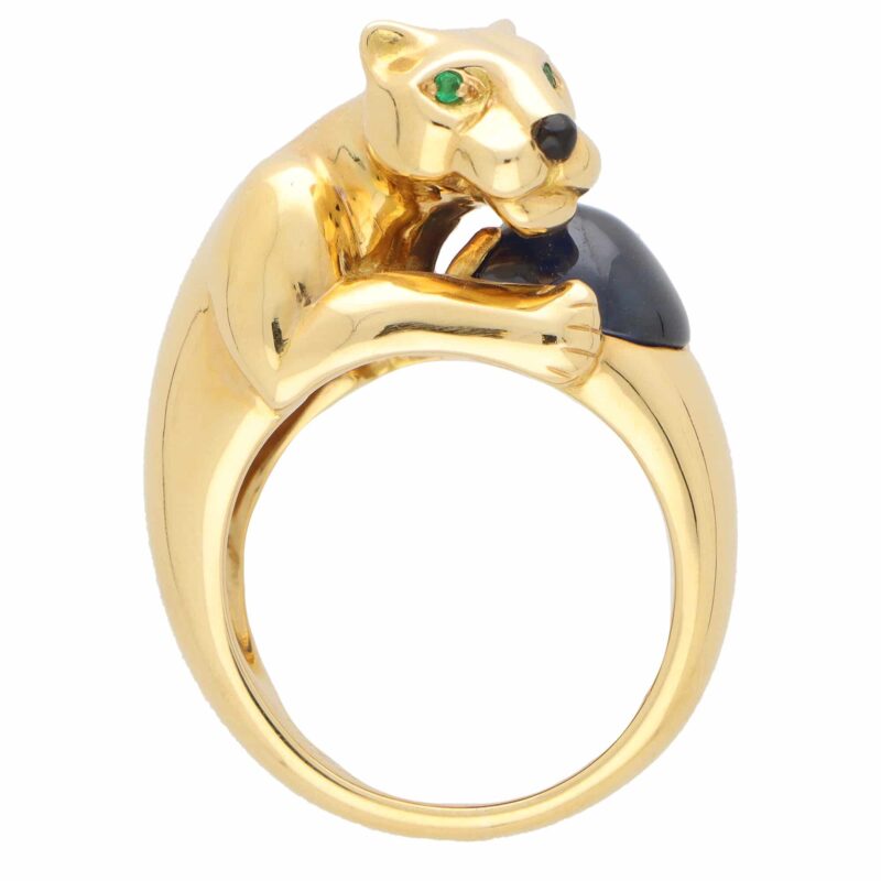 Vintage Panthère De Cartier Sapphire and Emerald Panther Ring