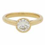 Certified Bezel Set Single Solitaire Diamond Ring