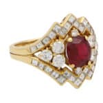 Vintage Piaget Ruby and Diamond Cluster Ring