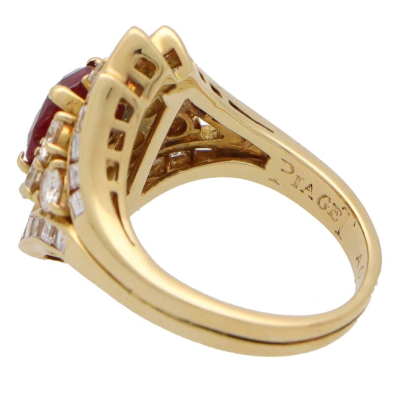 Vintage Piaget Ruby and Diamond Cluster Ring