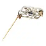 Art Deco Sapphire and Diamond Floral Brooch