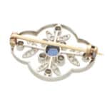 Art Deco Sapphire and Diamond Floral Brooch