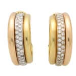 Vintage Cartier Diamond Trinity Hoop Earrings