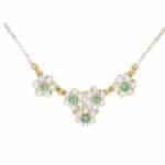 Vintage Buccellati 'Primavera' Diamond and Emerald Necklace