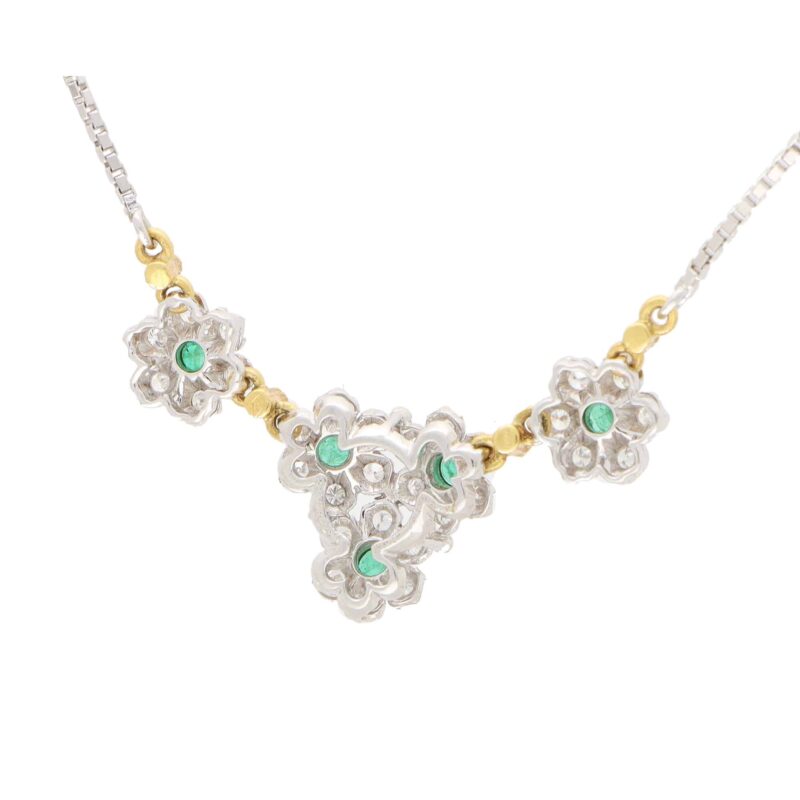 Vintage Buccellati 'Primavera' Diamond and Emerald Necklace