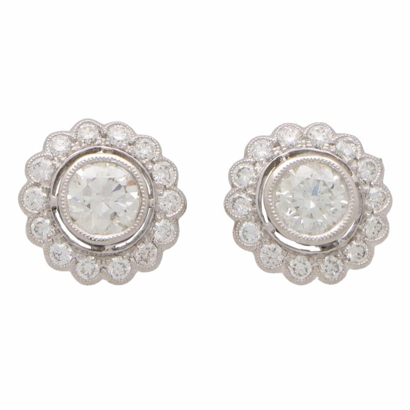 Diamond Floral Cluster Earrings