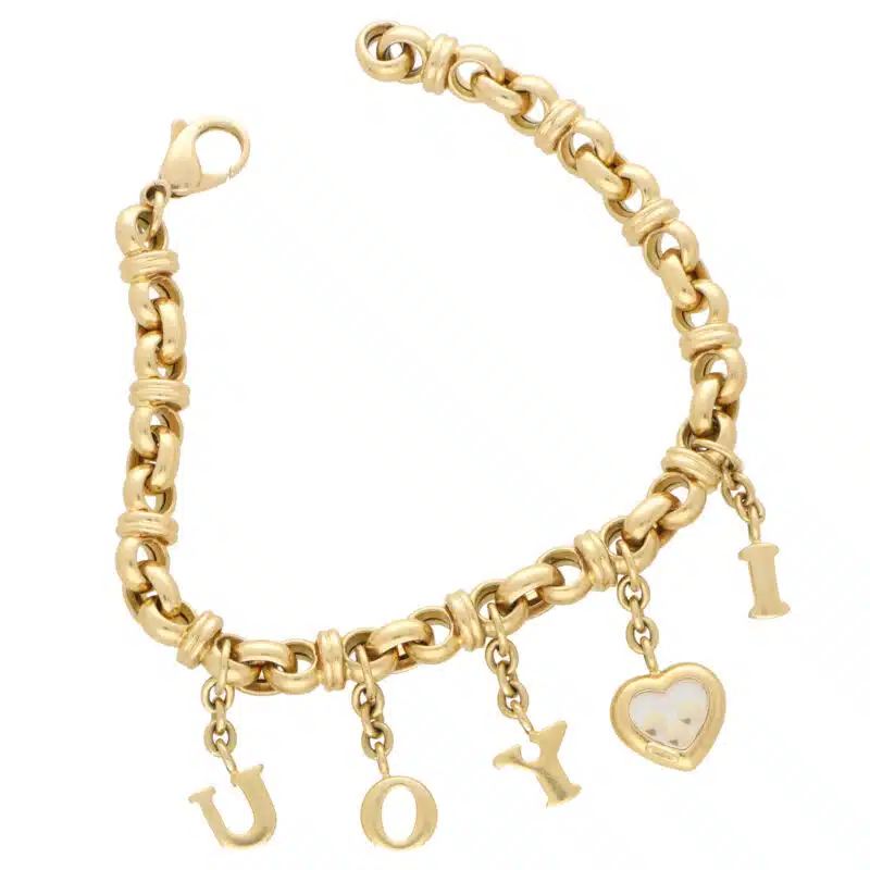 Vintage Chopard Happy Diamonds 'I Love You' Charm Bracelet