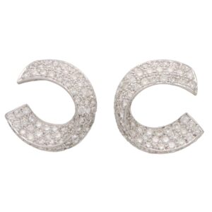 Vintage Diamond Twisted Clip On Hoops