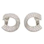 Vintage Diamond Twisted Clip On Hoops