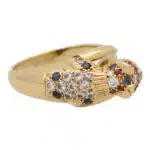 Vintage Diamond, Ruby and Sapphire Leopard Ring