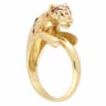 Vintage Diamond, Ruby and Sapphire Leopard Ring