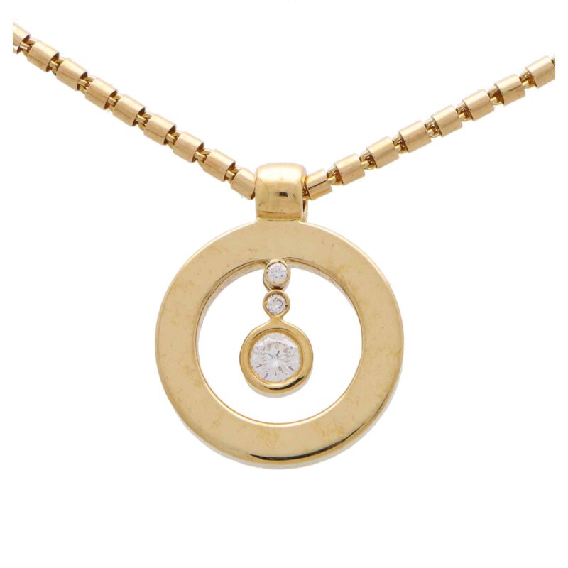 Vintage Roberto Coin Cento Diamond Circle Pendant Necklace