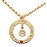 Vintage Roberto Coin Cento Diamond Circle Pendant Necklace