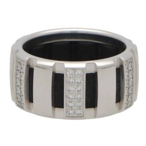 Vintage Chaumet 'Class One' Rubber and Diamond Band Ring