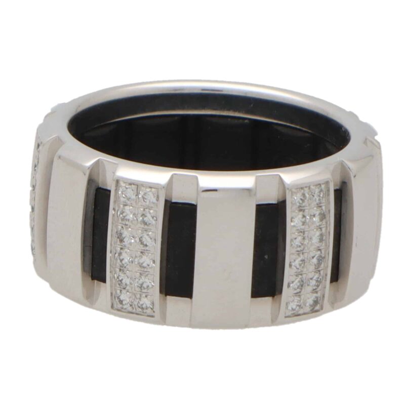 Vintage Chaumet 'Class One' Rubber and Diamond Band Ring