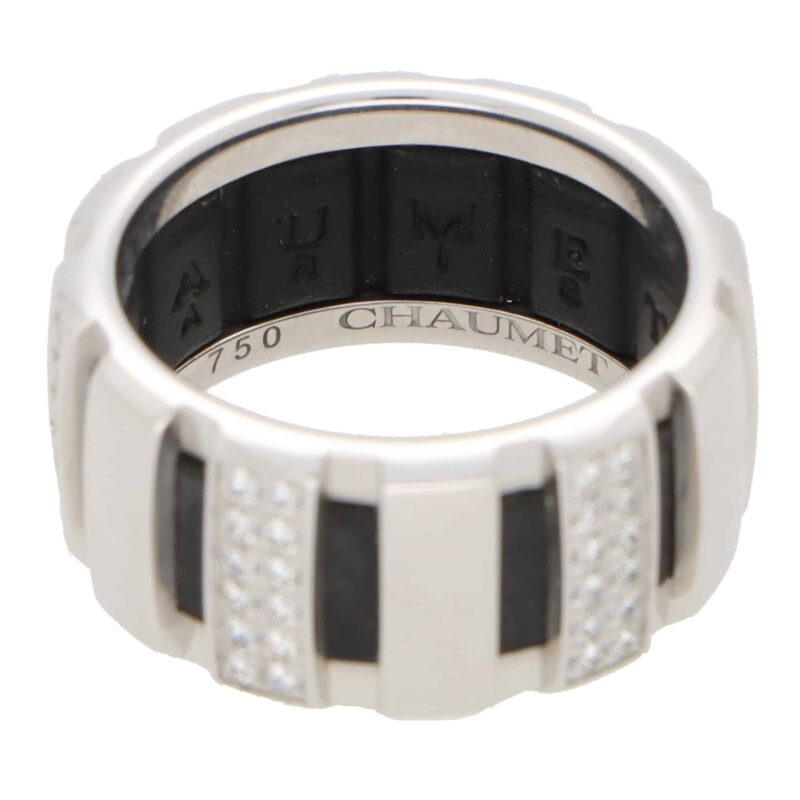 Vintage Chaumet 'Class One' Rubber and Diamond Band Ring