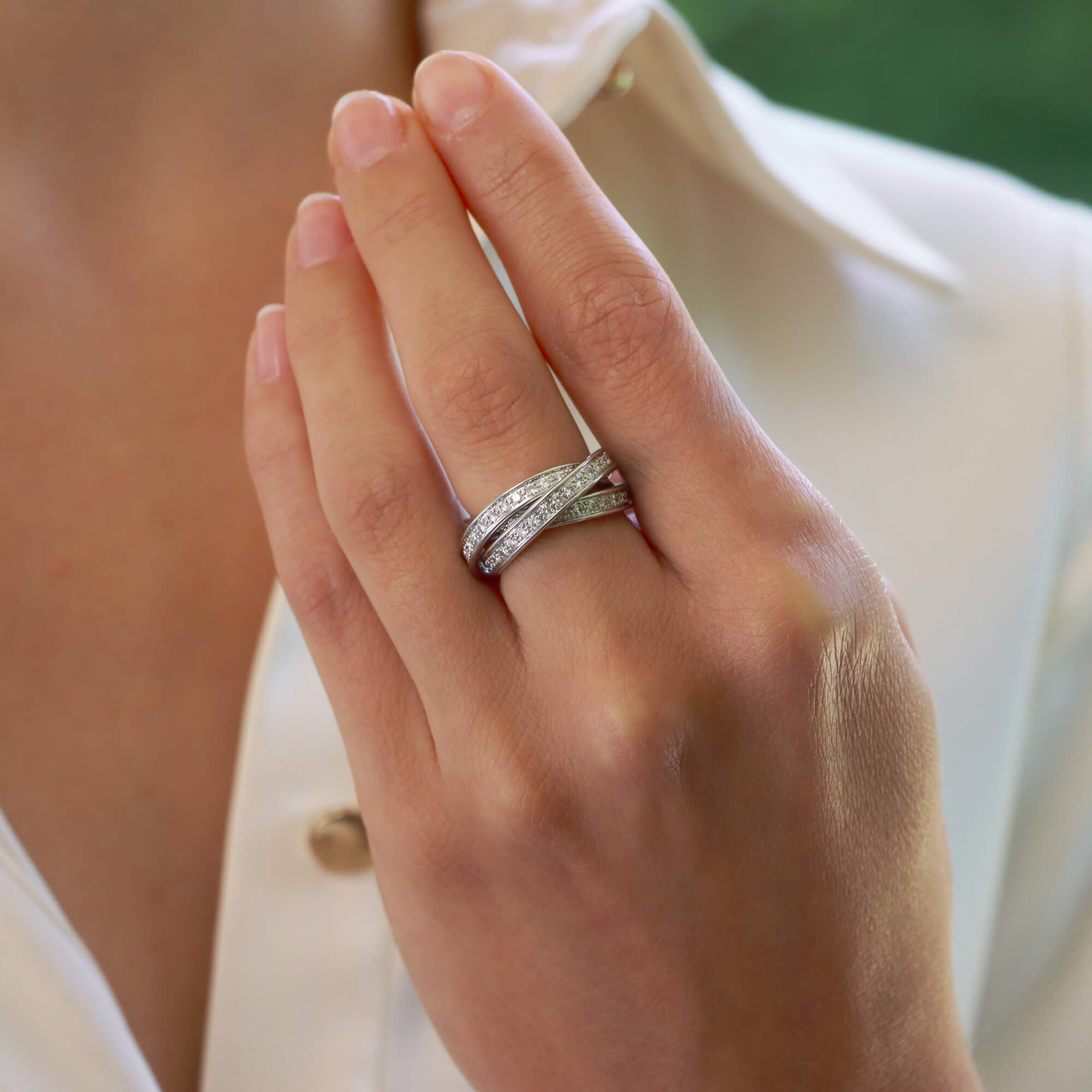Cartier trinity clearance ring white gold