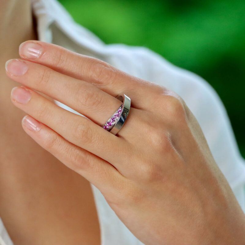 Vintage Cartier Pink Sapphire Nouvelle Vague Ring