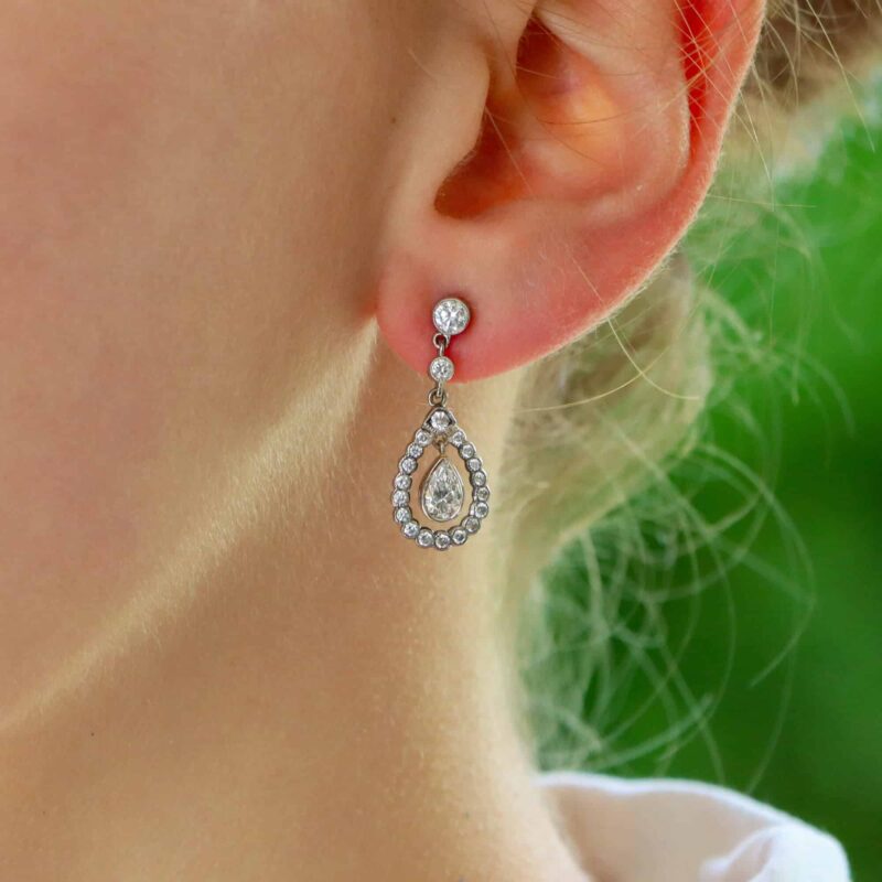 Diamond Garland Drop Earrings